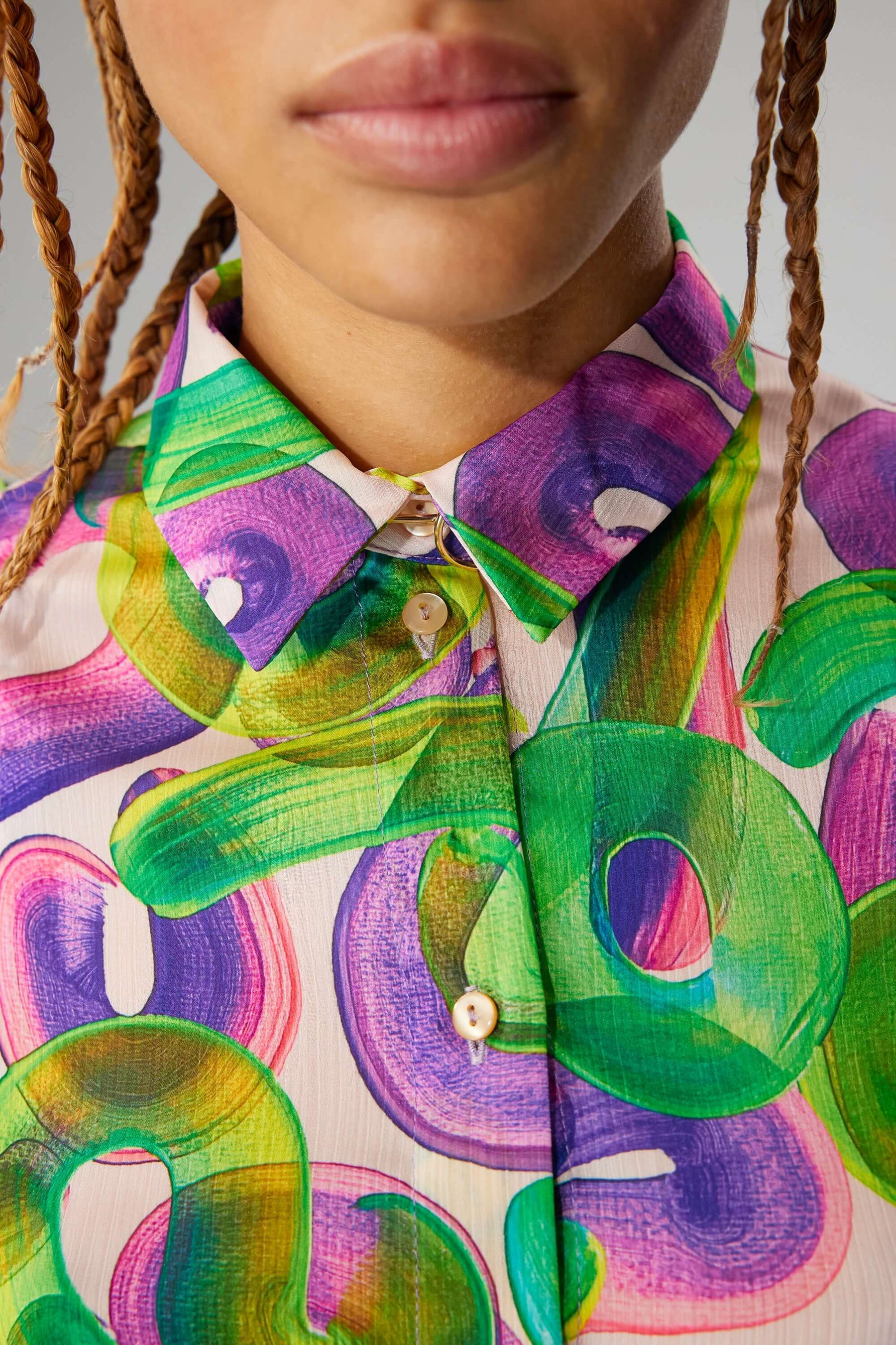 Lex shirt in Iodine Marshmallow print