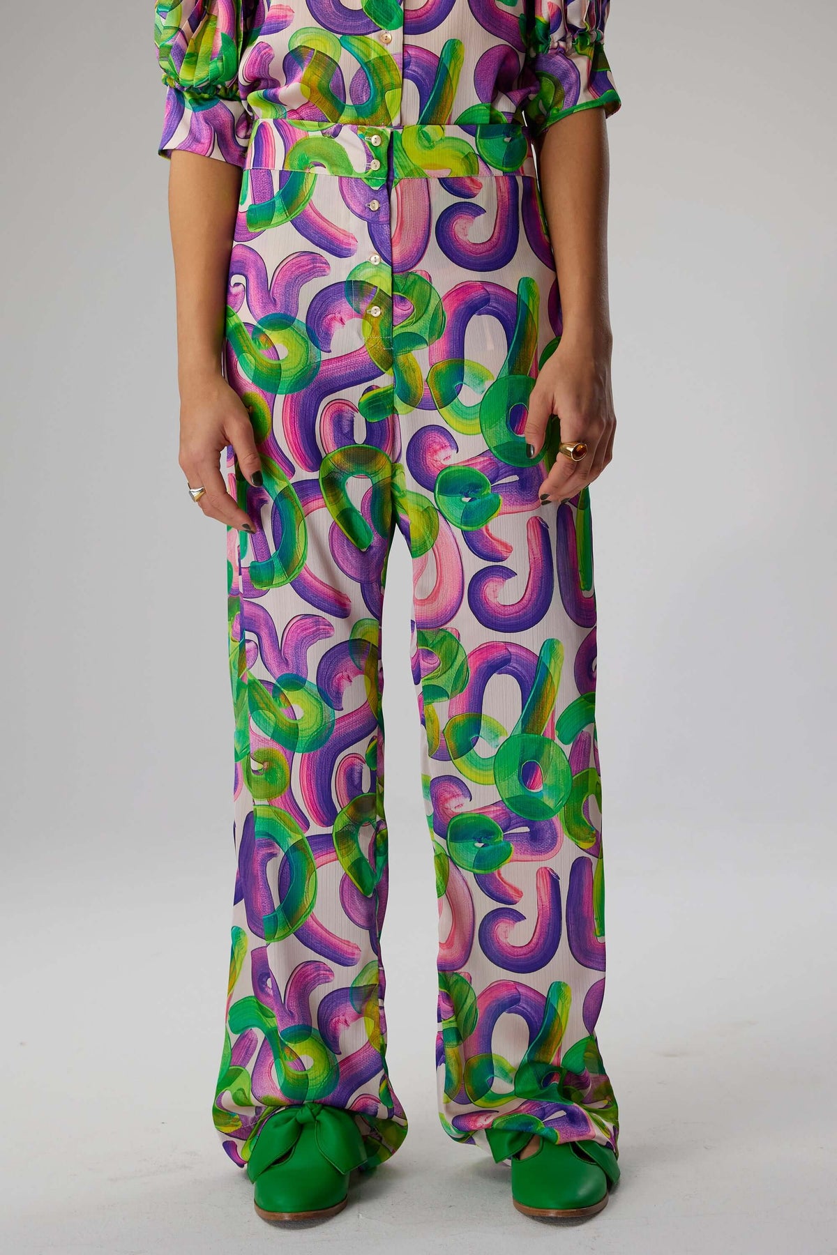 Spartacus pants in Iodine Marshmallow print