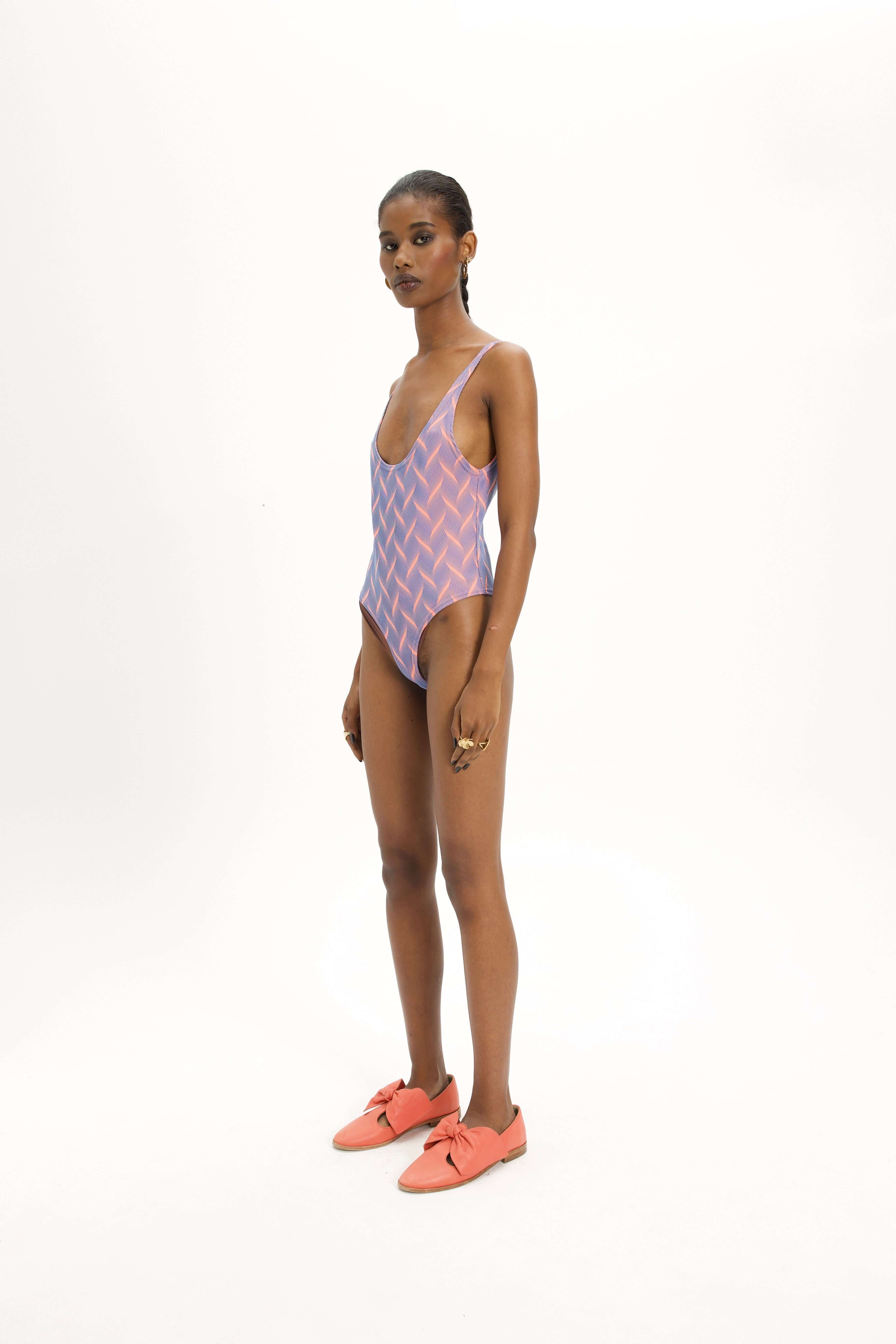 Maillot de bain Otis en maille fine Quartz