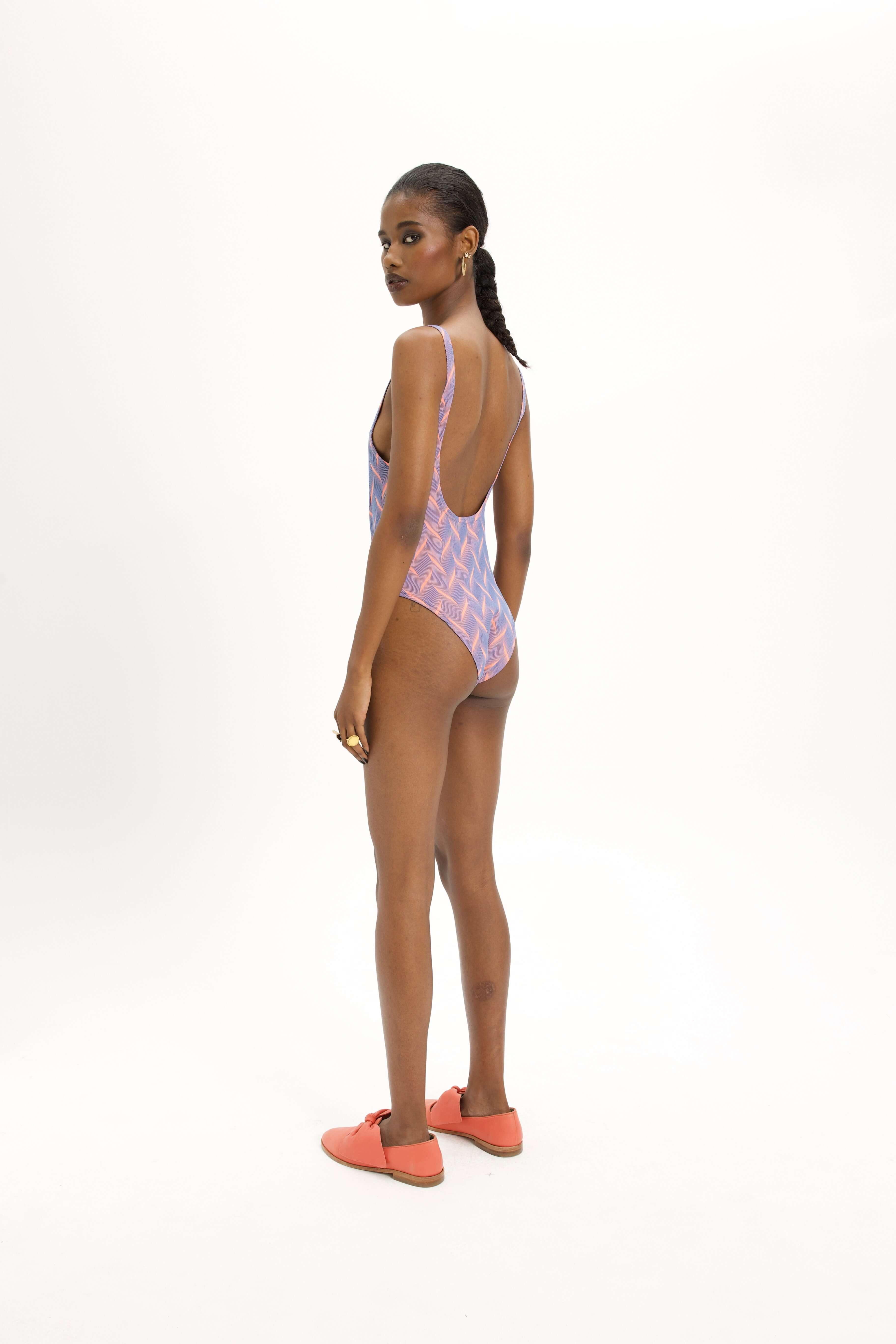 Maillot de bain Otis en maille fine Quartz