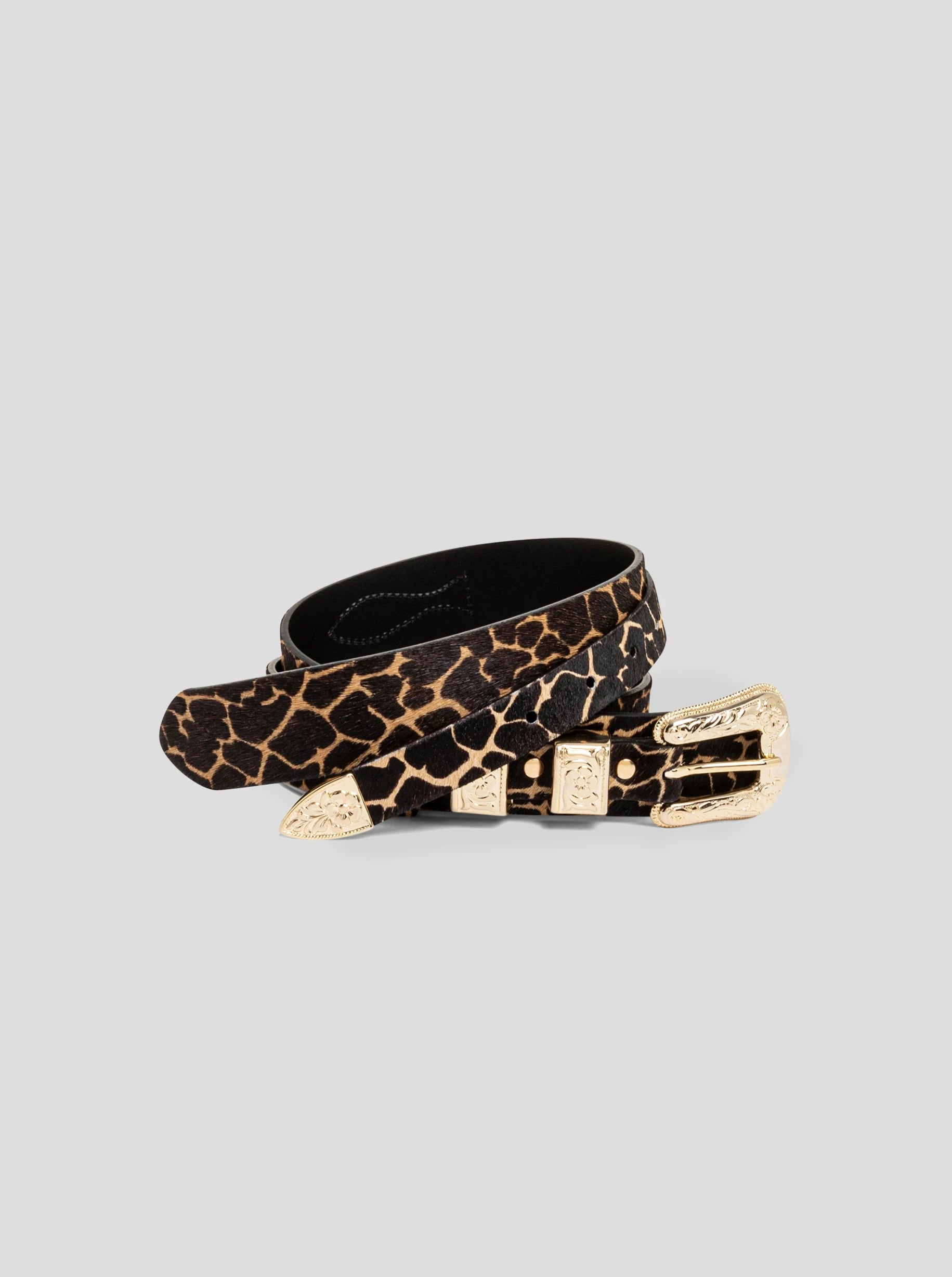 Ceinture Texane en cuir imprimé Girafe