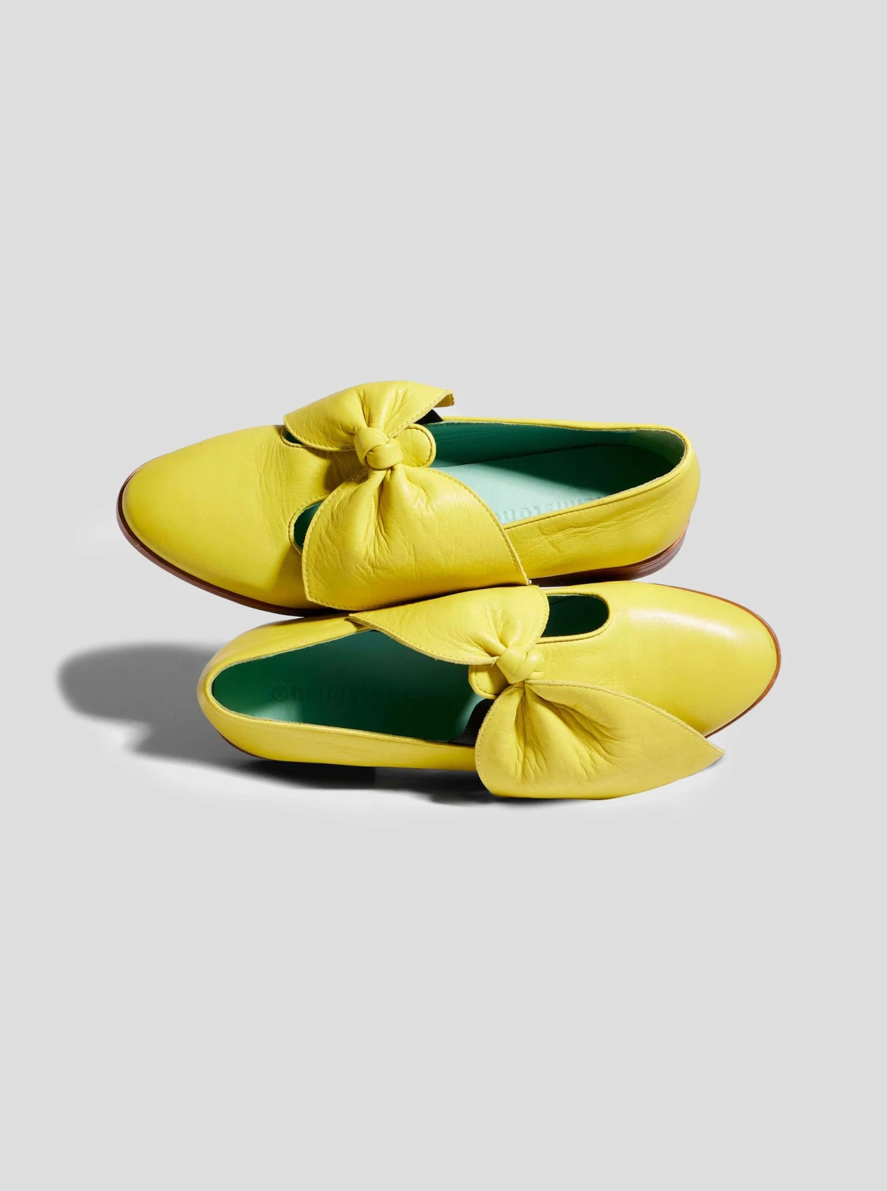 Ballerines BB en cuir jaune