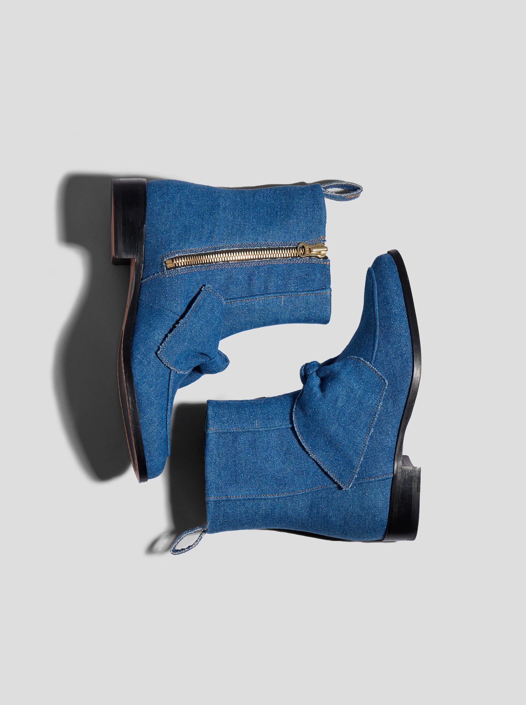 BB bottines en denim bleu