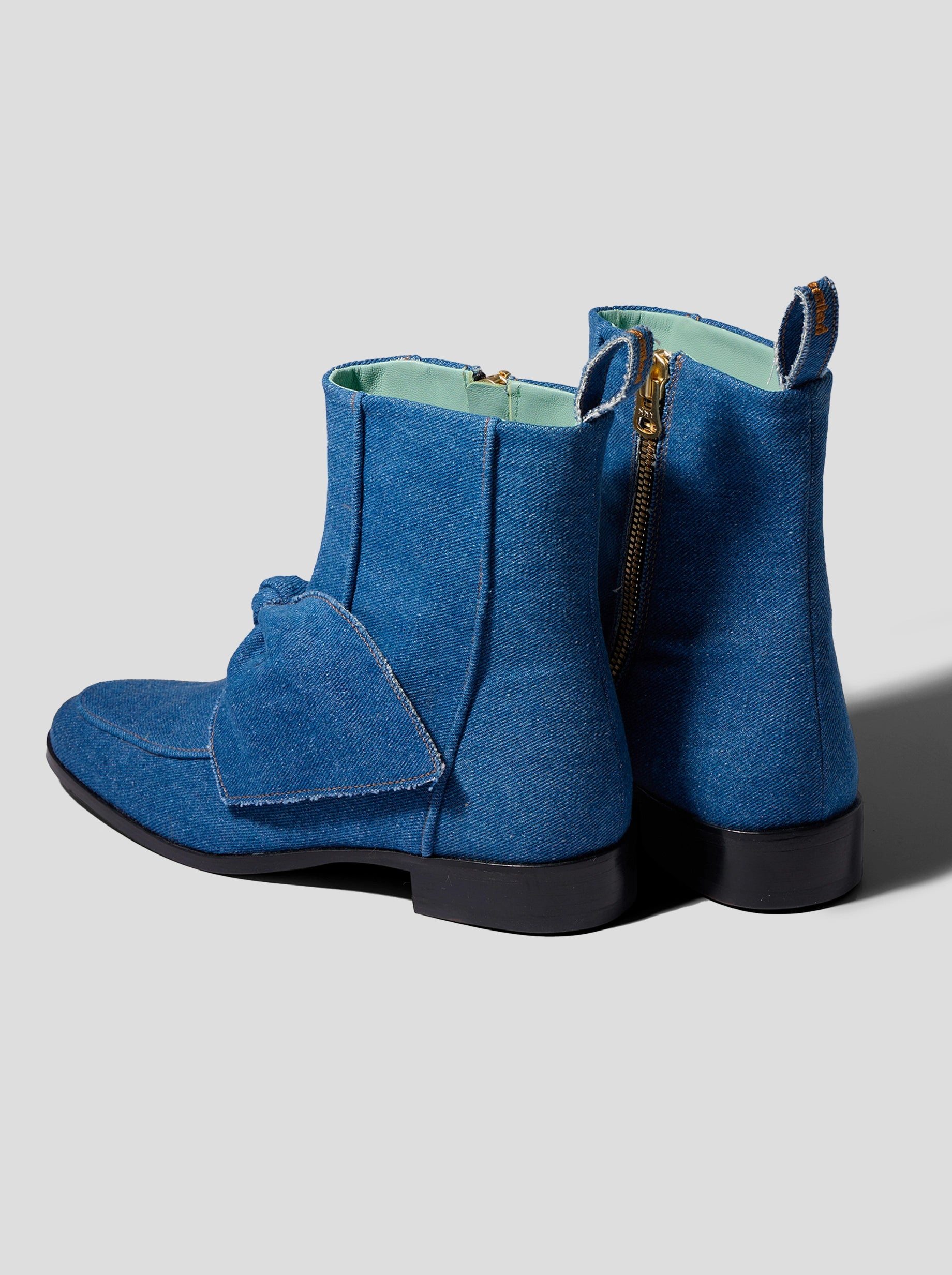 BB bottines en denim bleu