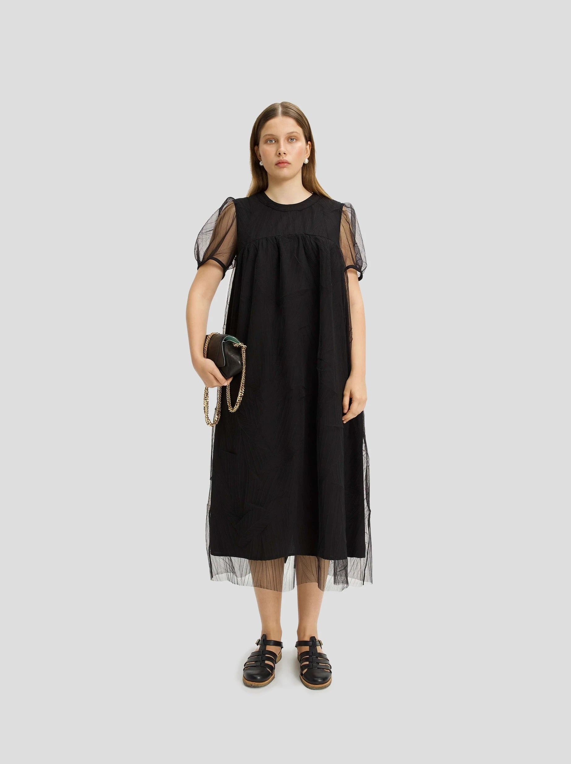 Robe gaya en tulle faux plis