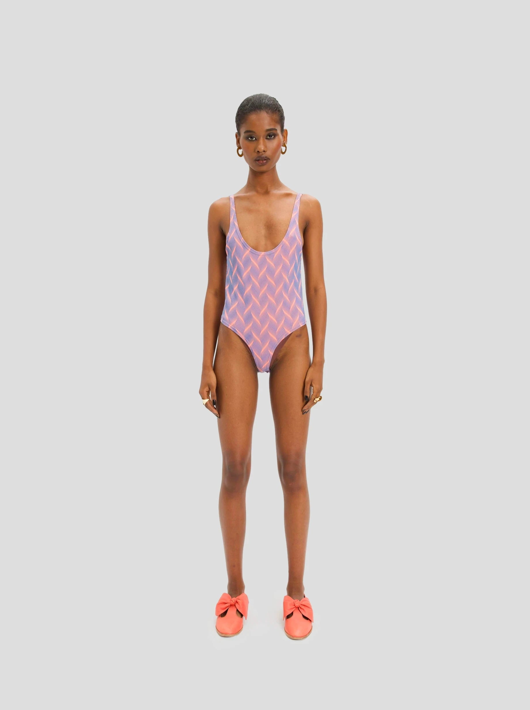 Maillot de bain Otis en maille fine Quartz