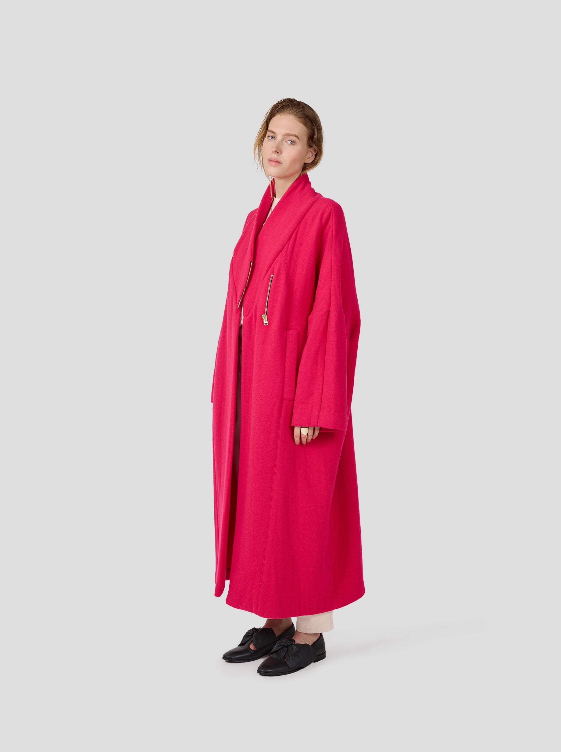 Manteau Eren en cachemire Razuberi rose