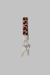 The Minis - Key holder in pink Leopard printed leather
