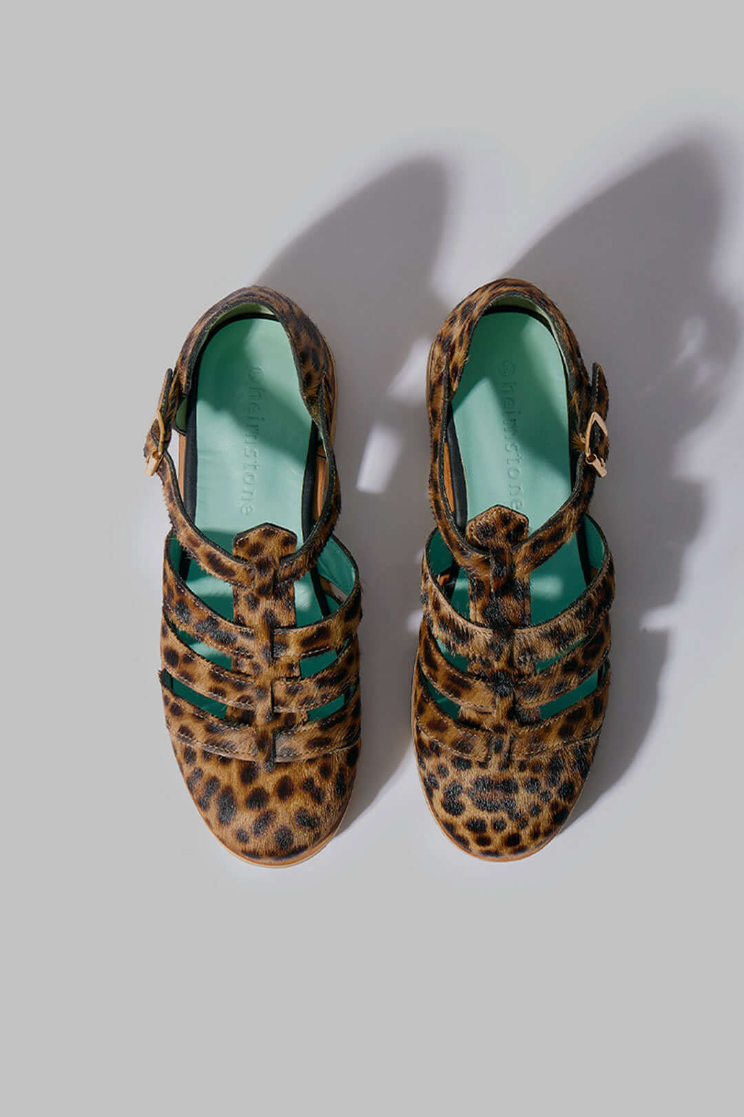 Sandales Ricky en cuir imprimé léopard