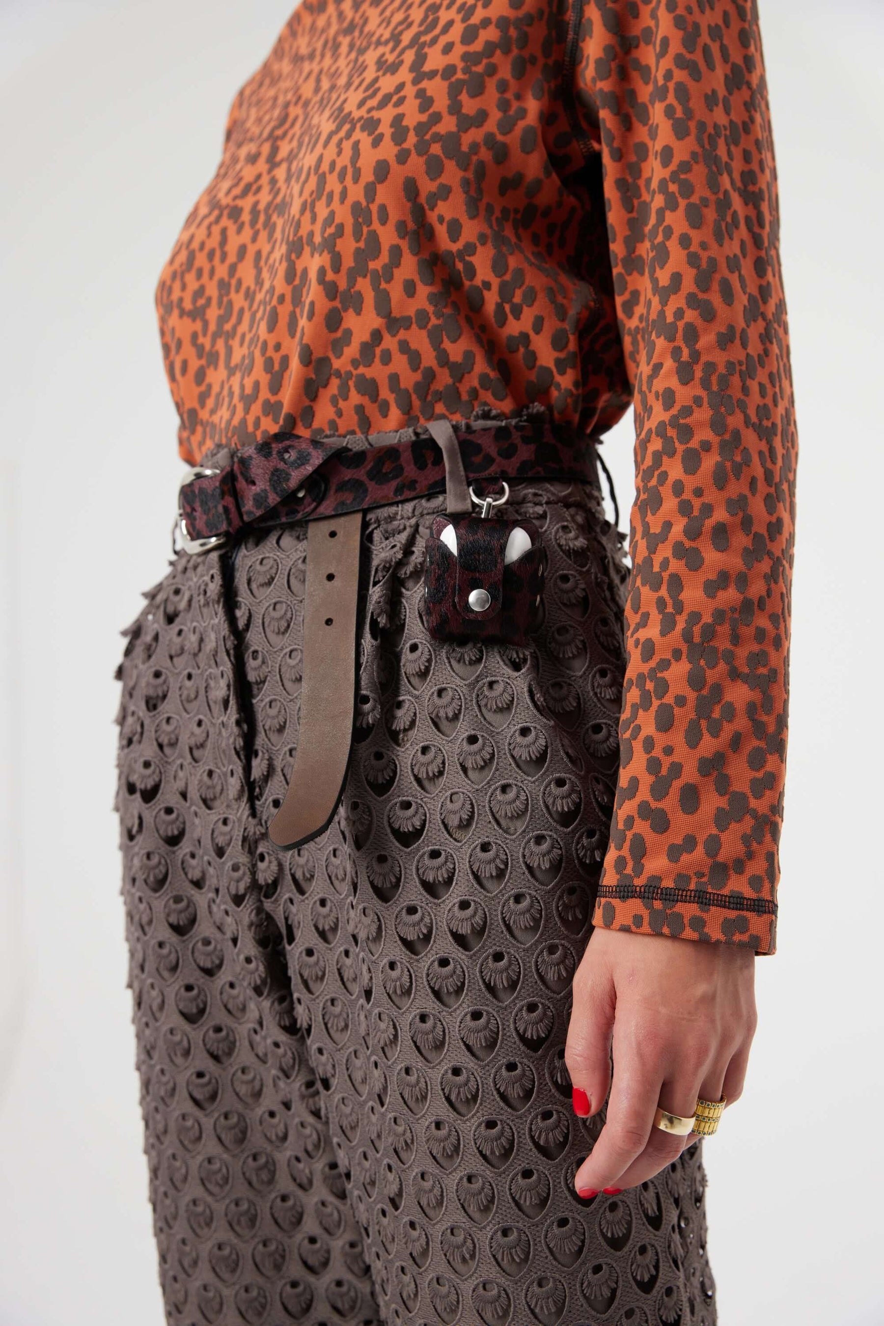 Belt in burgundy Leopard leather | Heimstone