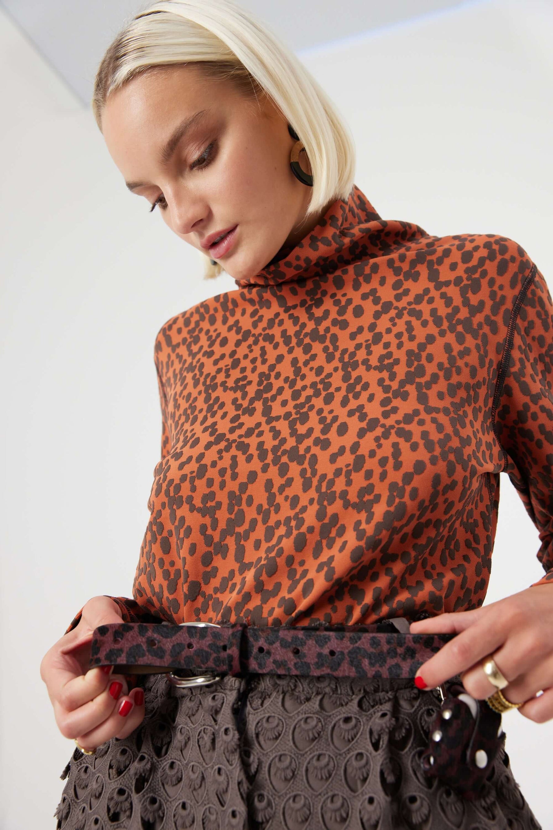 Belt in burgundy Leopard leather | Heimstone