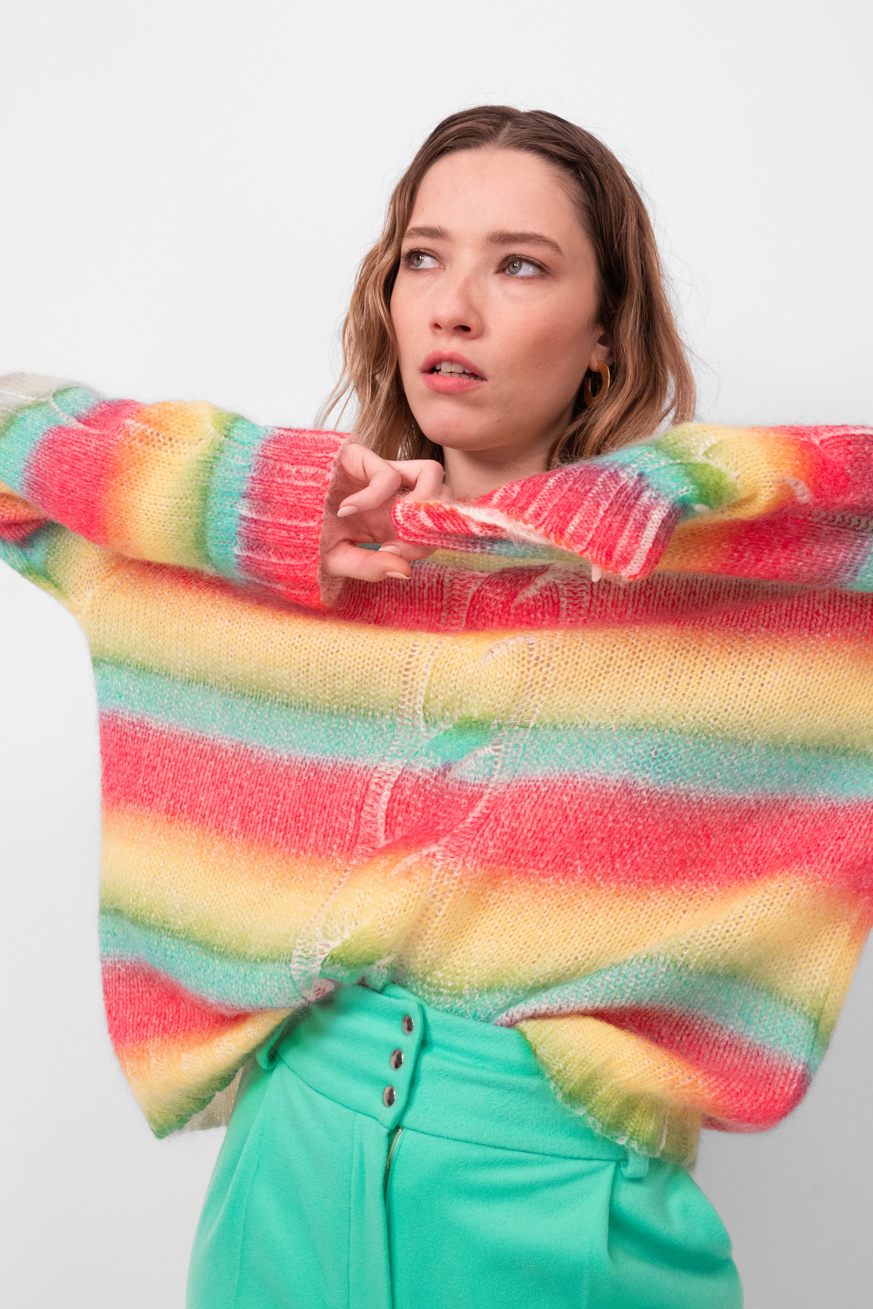 Ellis sweater in Rainbow printed knit