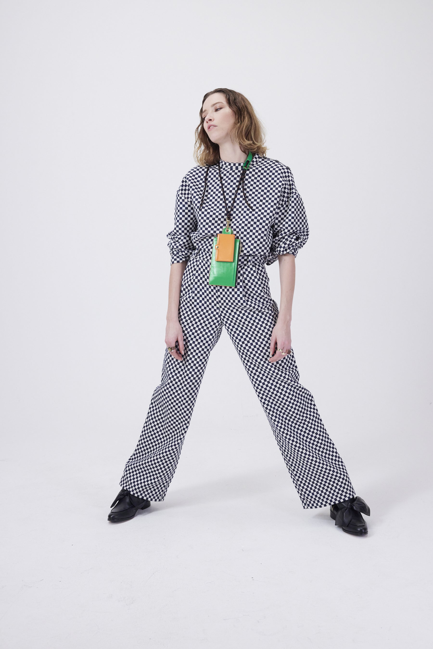 Moor pants in chequered jacquard