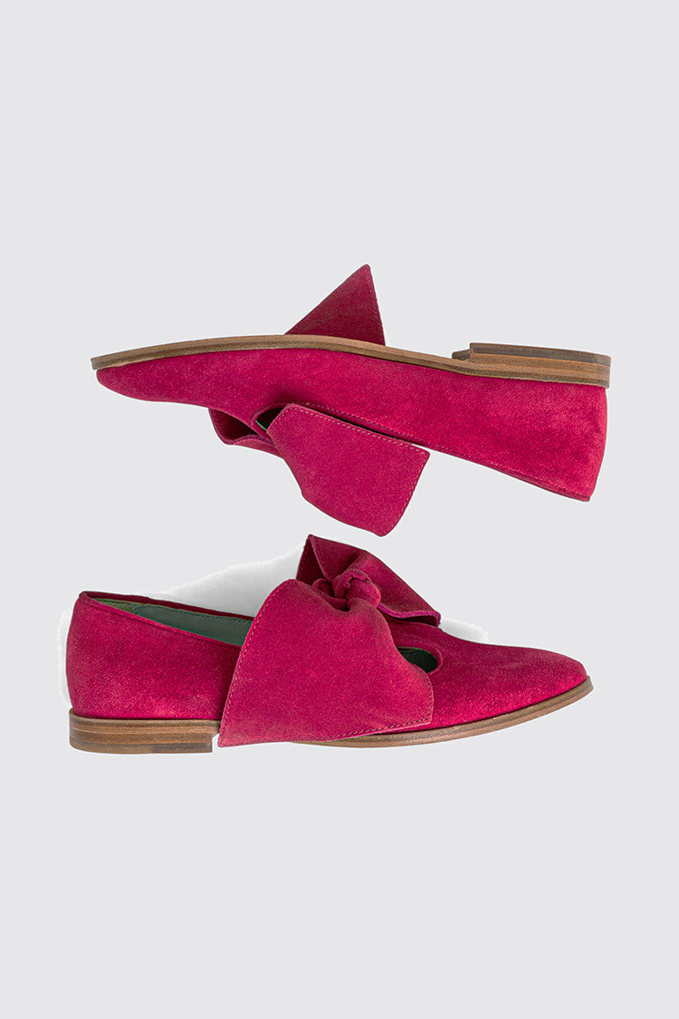 BB ballerina shoes in fuchsia suede leather