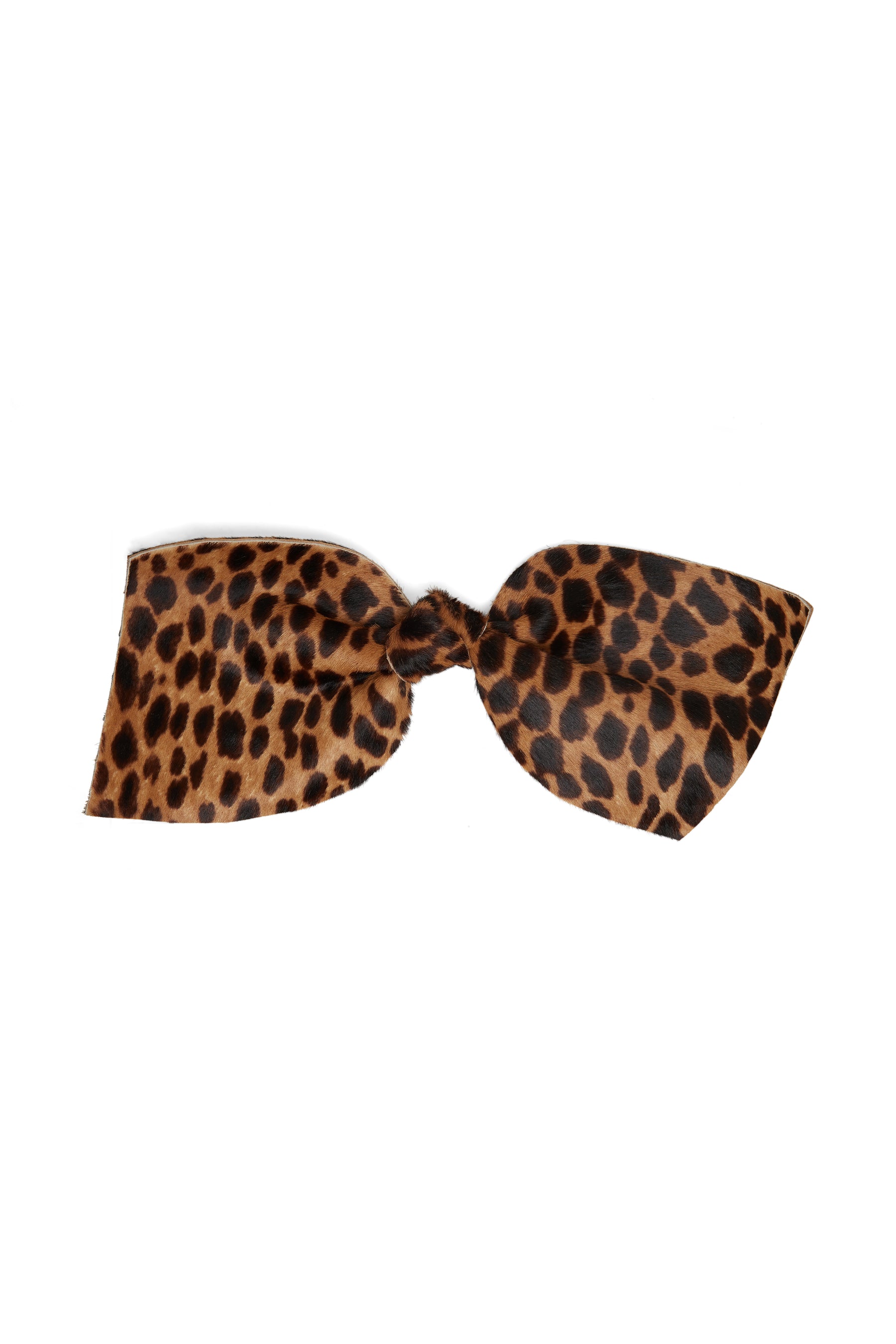 Large Hair clip in Leopard printed leather