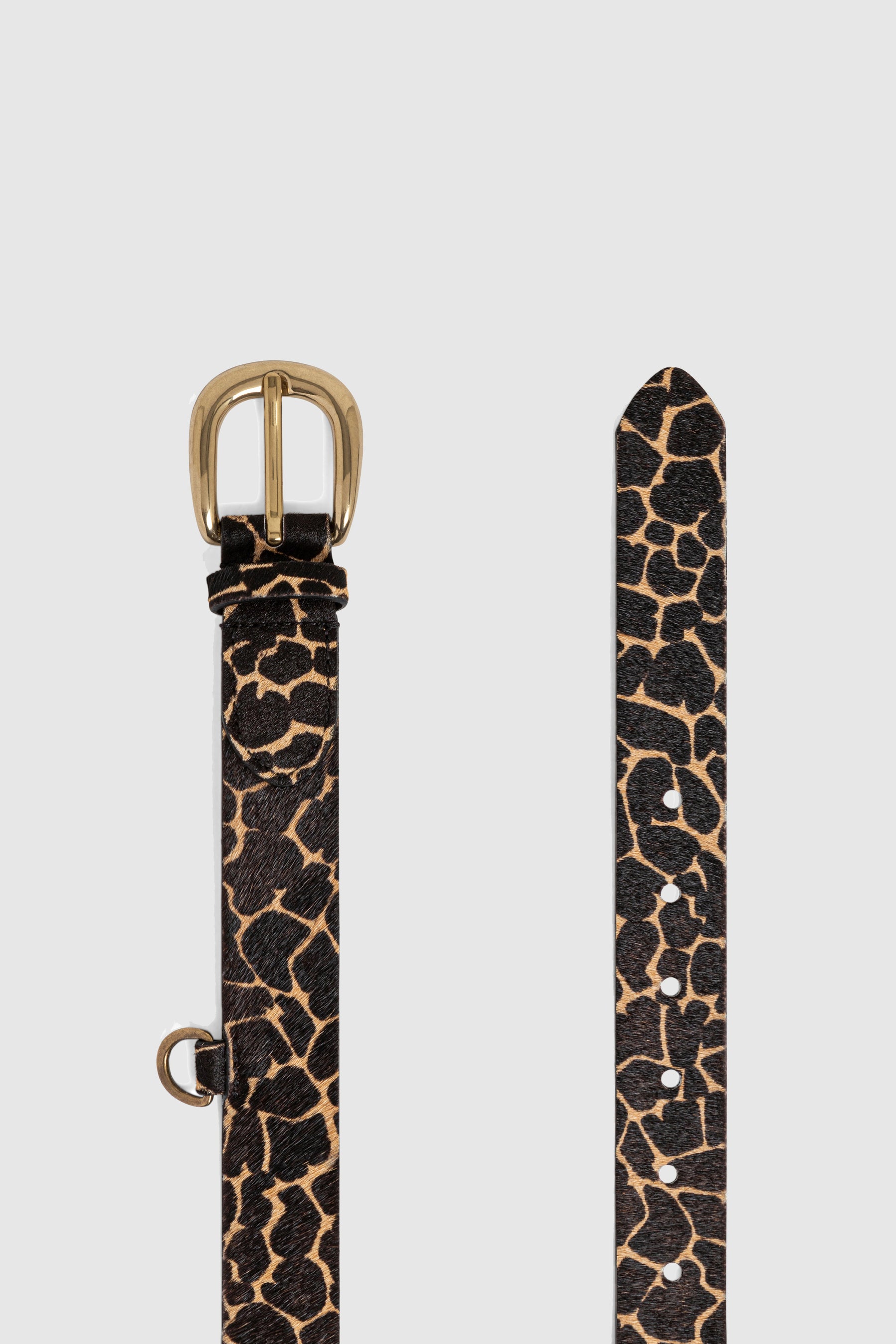 Belt in Giraffe printed leather