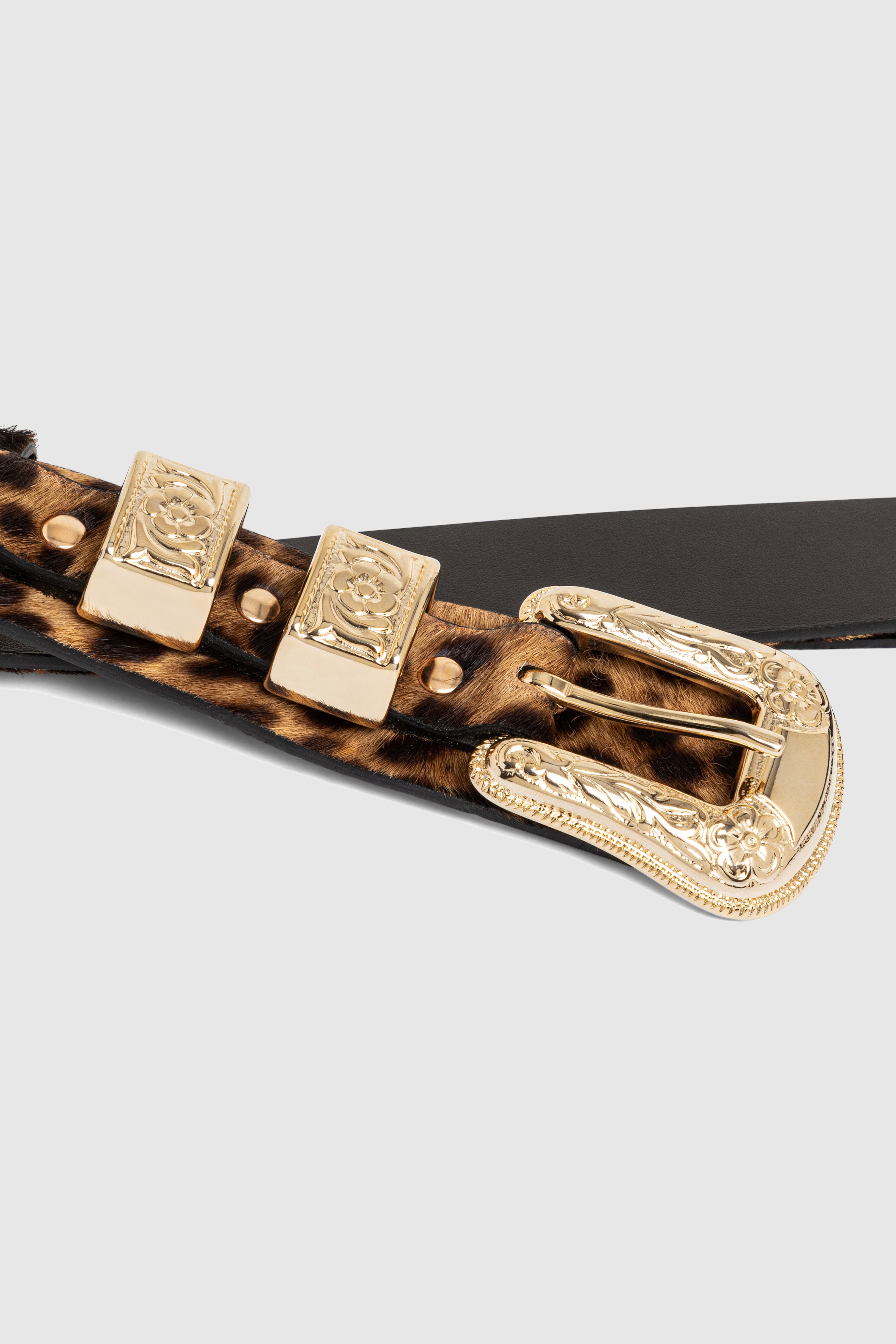 Ceinture Texane en cuir imprimé Léopard