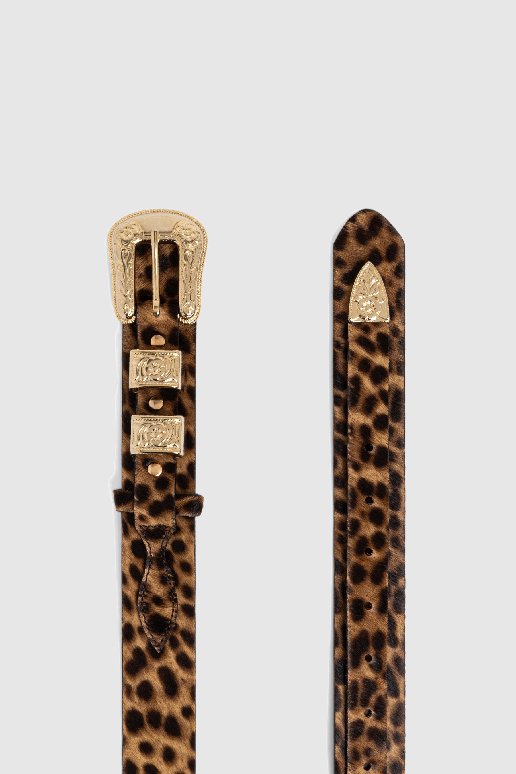 Texan belt in Leopard printed leather
