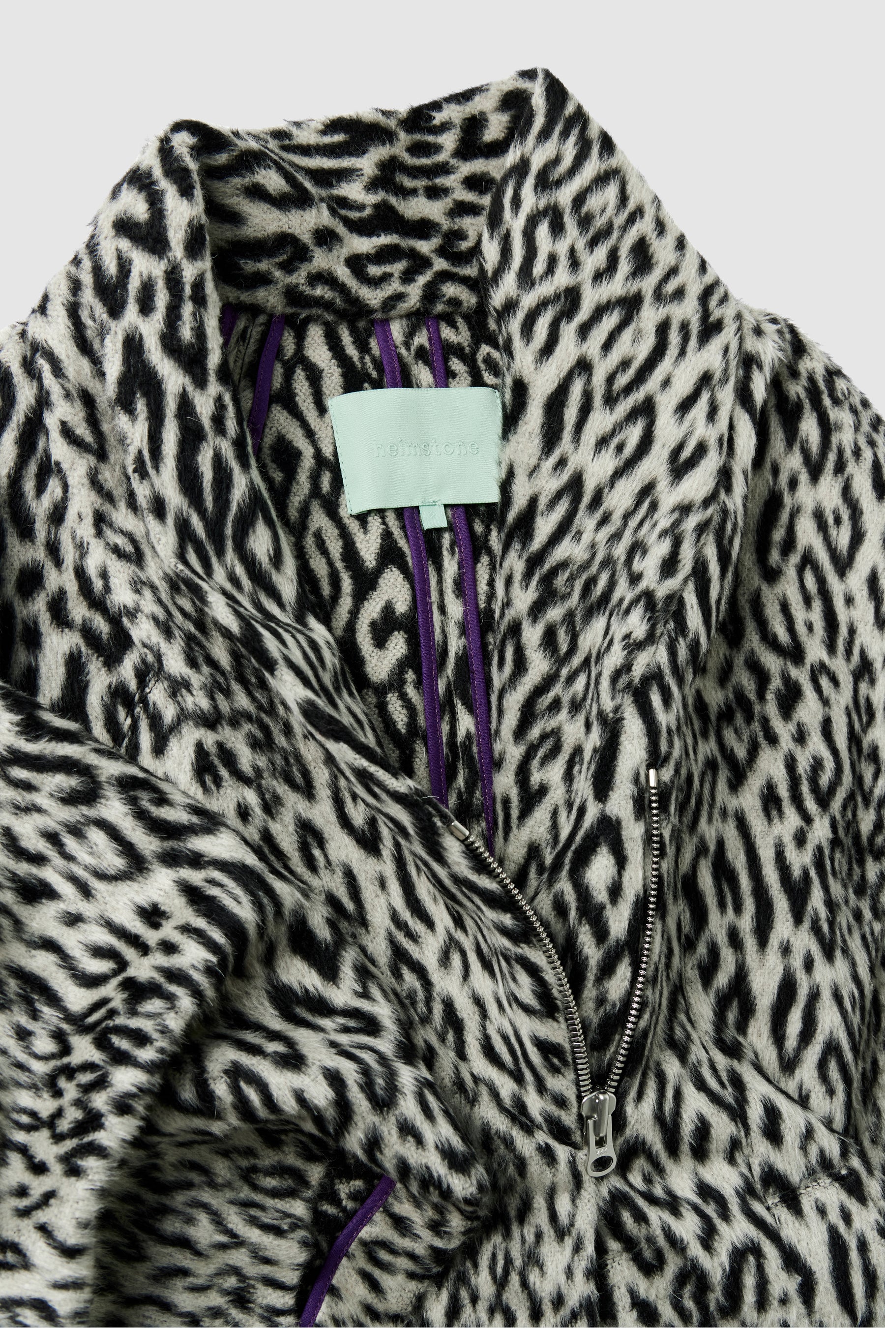 Manteau Eren en imprimé Léopard noir & blanc