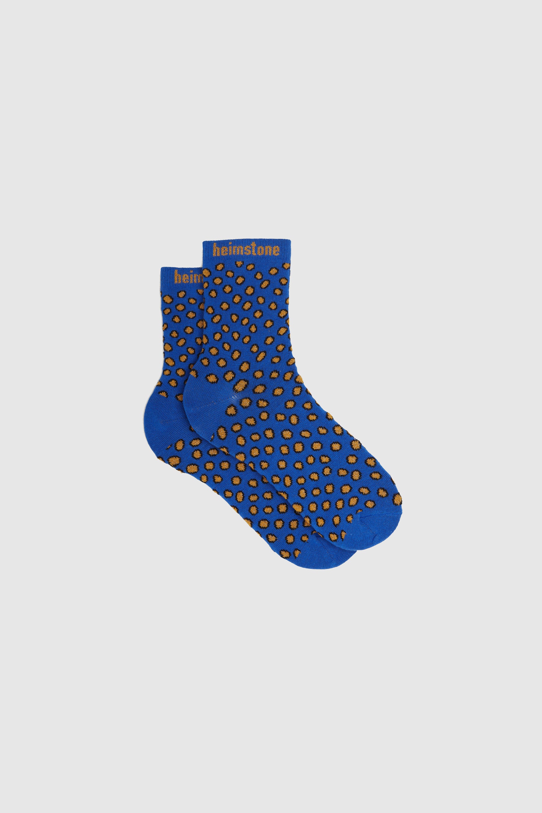 Knee socks in navy blue Messy Dots print