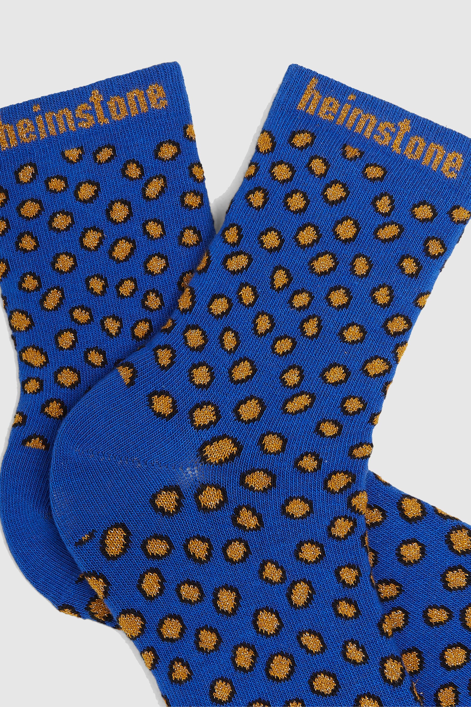 Knee socks in navy blue Messy Dots print