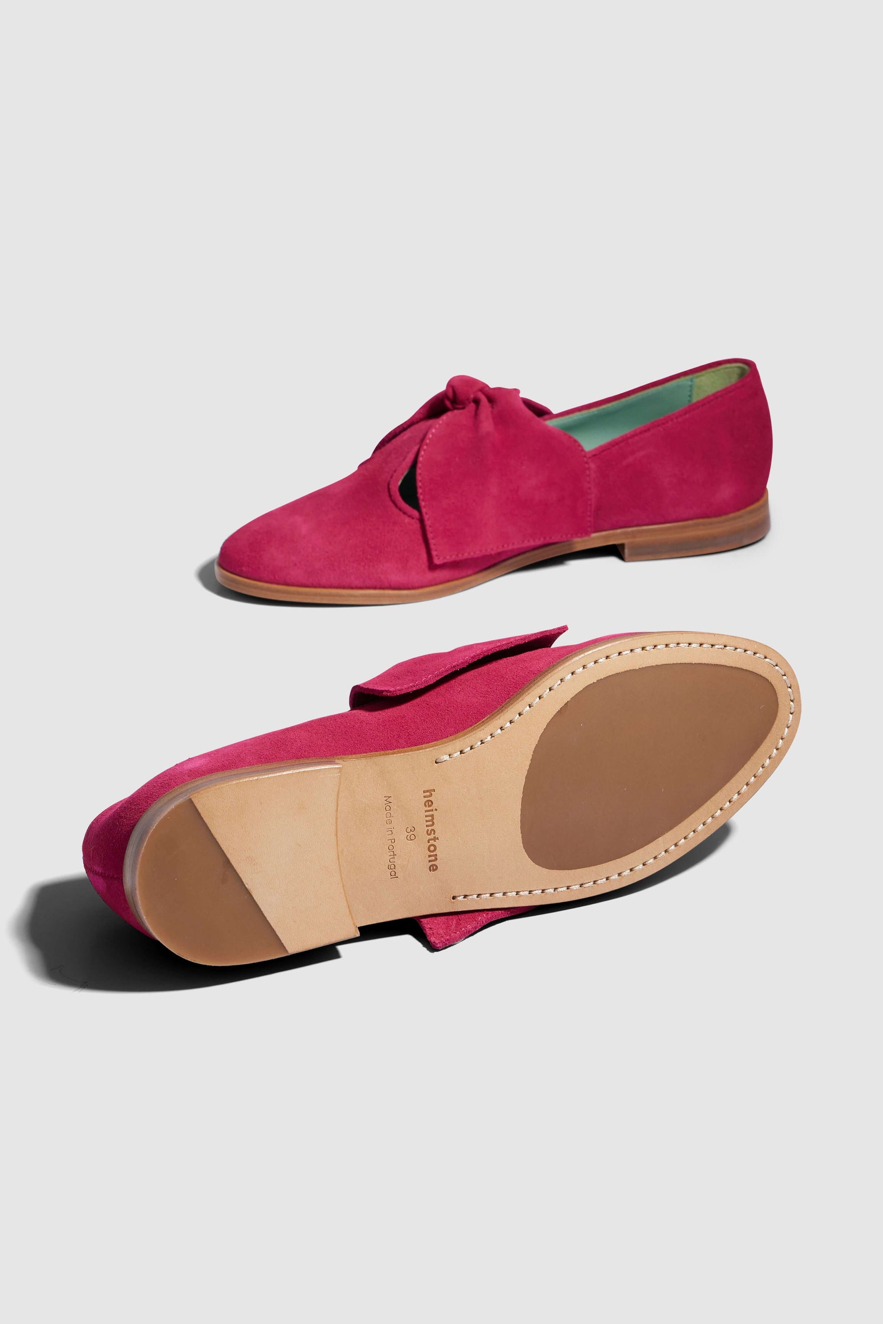 BB ballerina shoes in fuschia suede leather | Heimstone