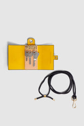 The Minis - 6 key holder in white Giraffe printed leather