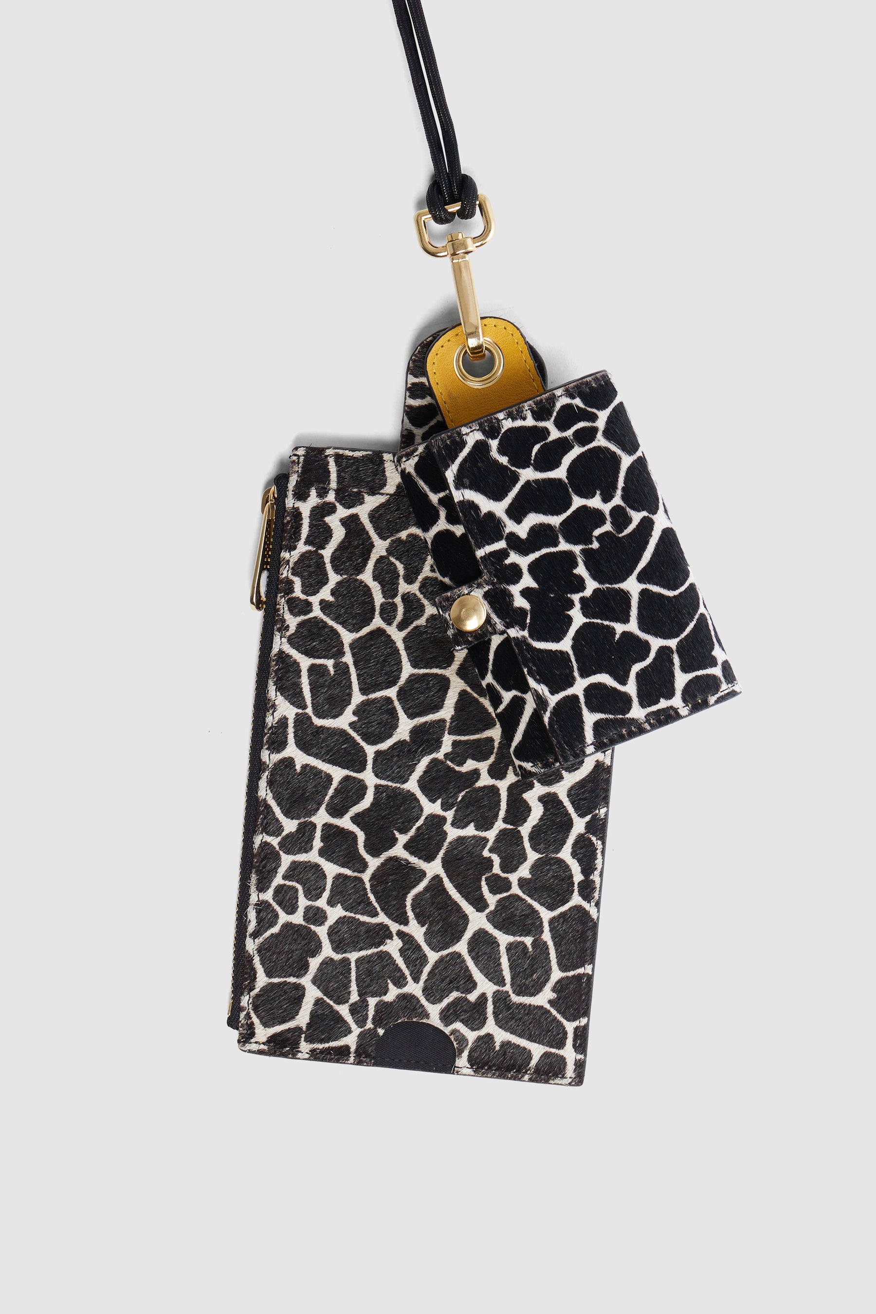 Les Minis - Large portefeuille à cordons en imprimé girafe blanc
