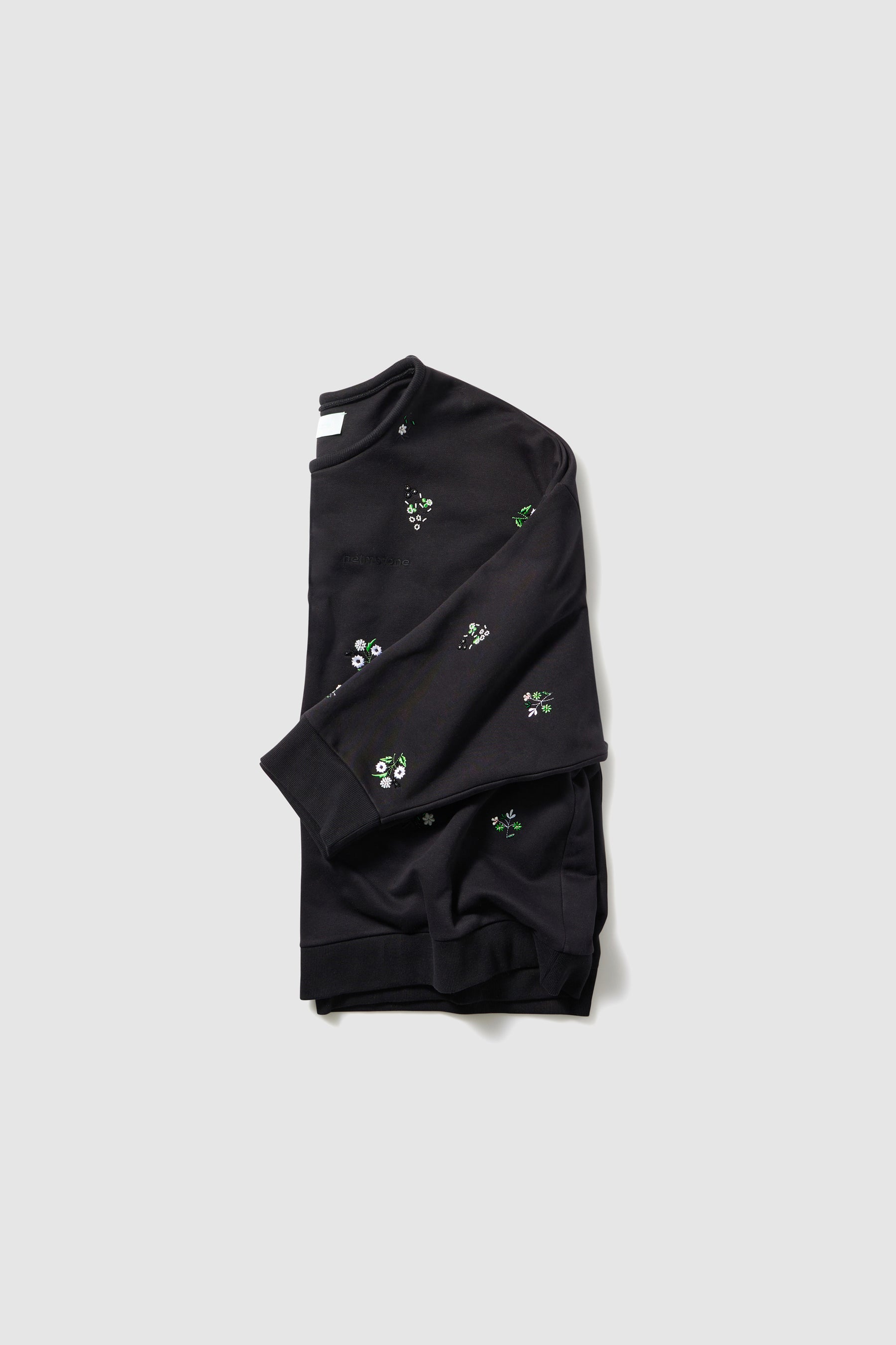 Harlem jumper in black beaded embroidered fleece