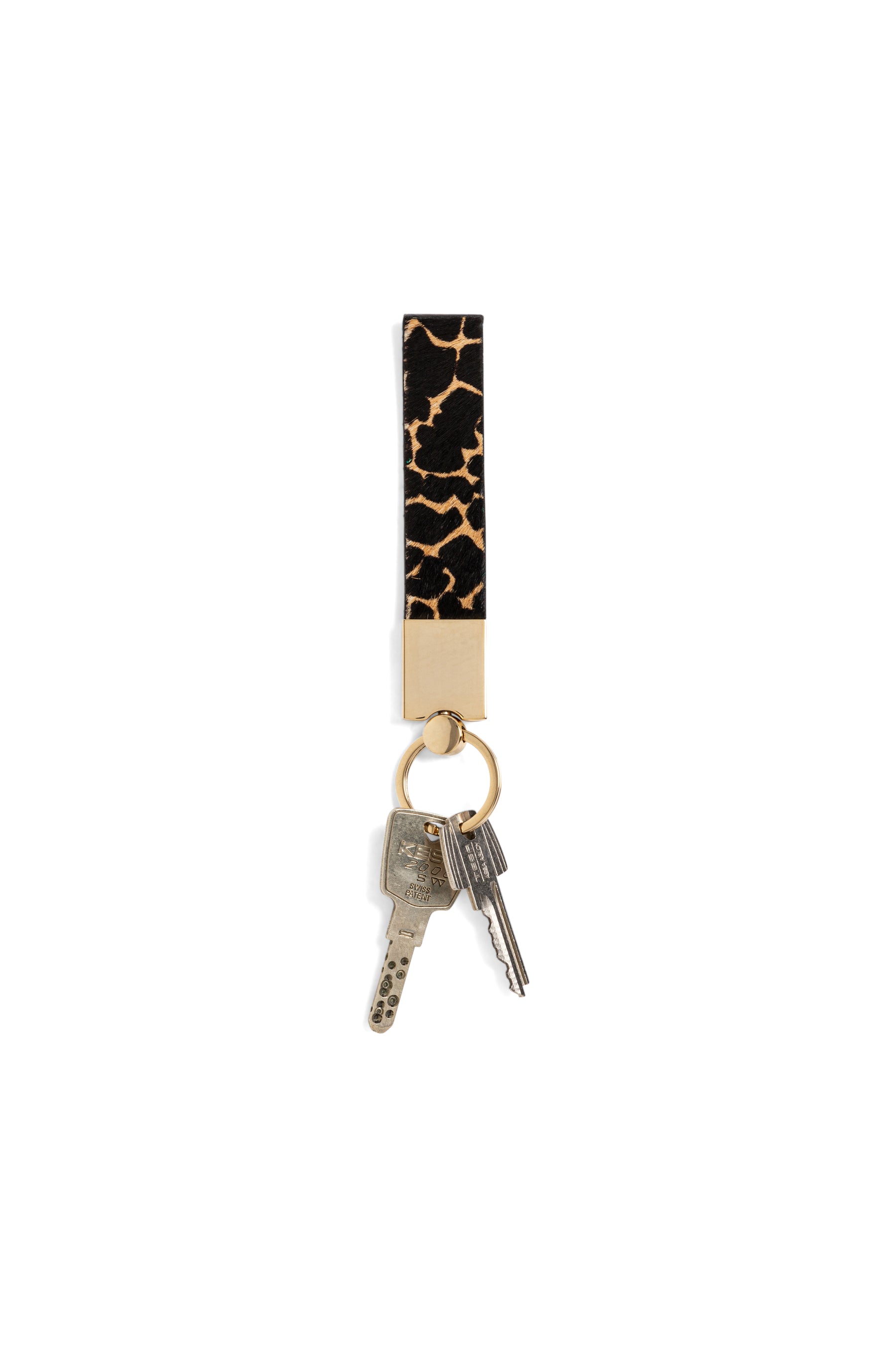 Les Minis - Porte-clé Tirette en cuir imprimé giraffe