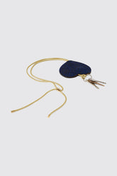 Les Minis - Porte-clé à cordon en cuir imprimé guépard bleu