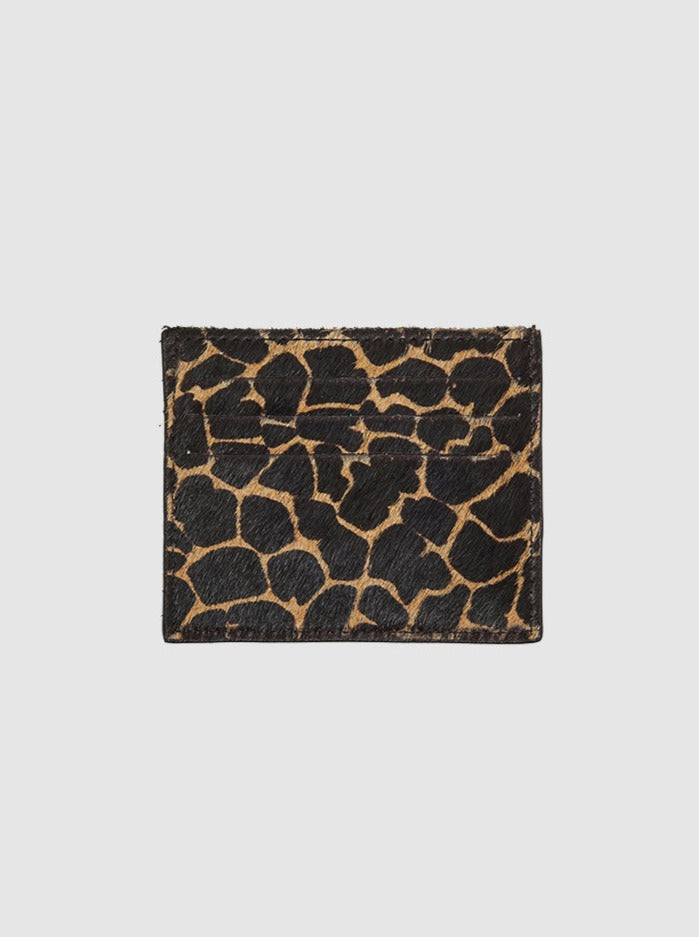 The Minis - Porte-carte en cuir imprimé girafe