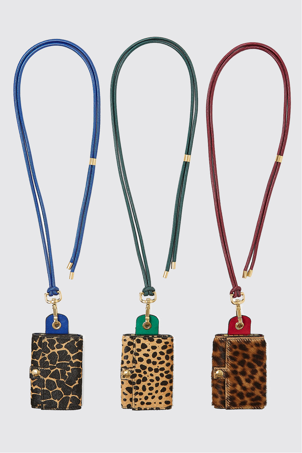 The Minis - Porte-clef à clapet en cuir imprimé léopard